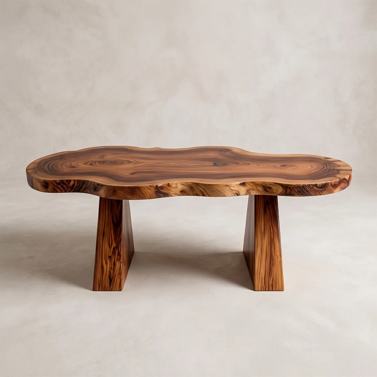 Organic Live Edge Solid Wood Coffee Table | Handcrafted Freeform Center Table for Living Room TT006-3962