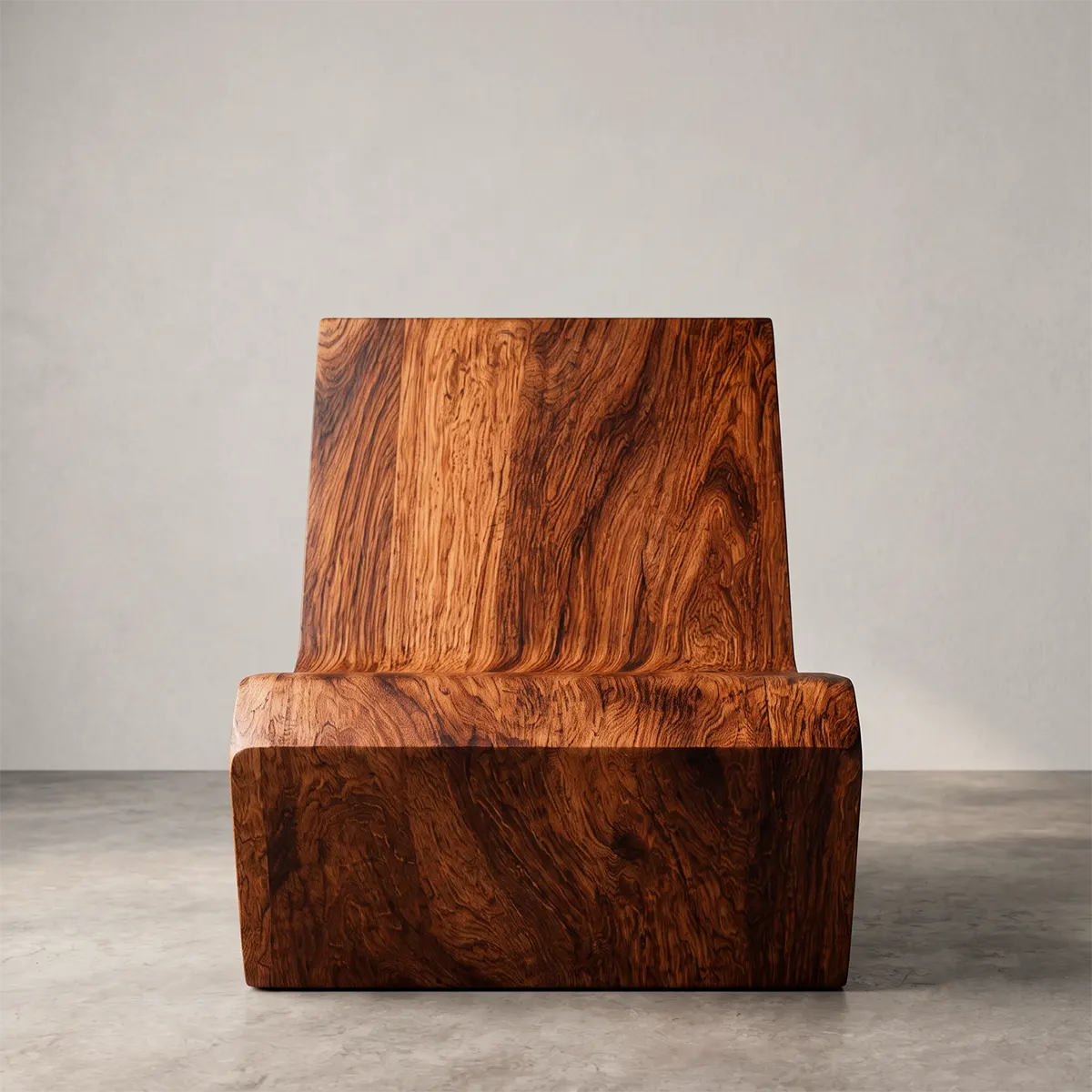 Sculptural Low Profile Lounge Chair | Modern Minimalist Curved Accent Chair