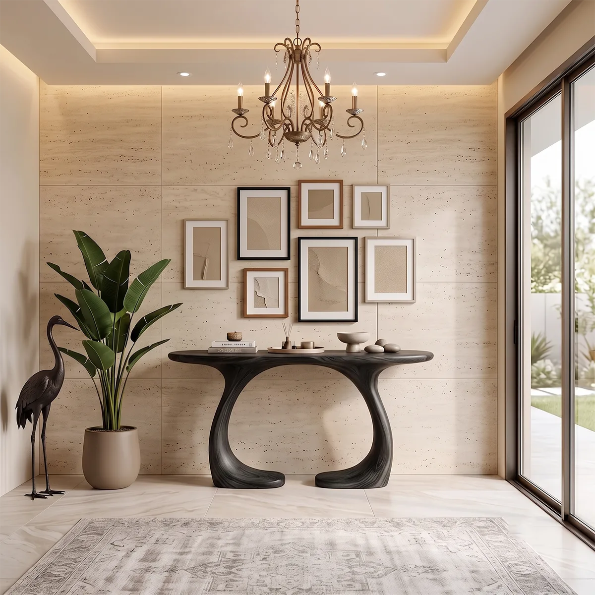 Modern Organic Console Table | Sculptural Entryway Console Table for Contemporary Interiors TH003-9438