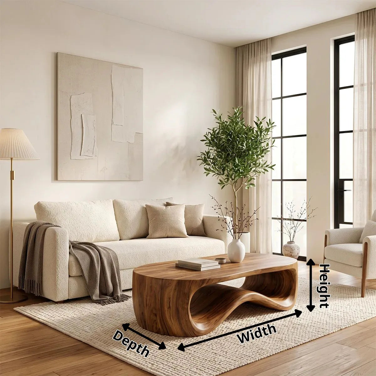 Sculptural Wave Coffee Table | Modern Curved Statement Center Table