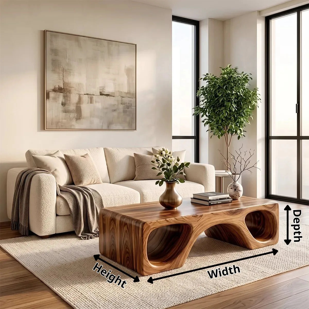 Sculptural Arch Coffee Table | Modern Organic Statement Center Table