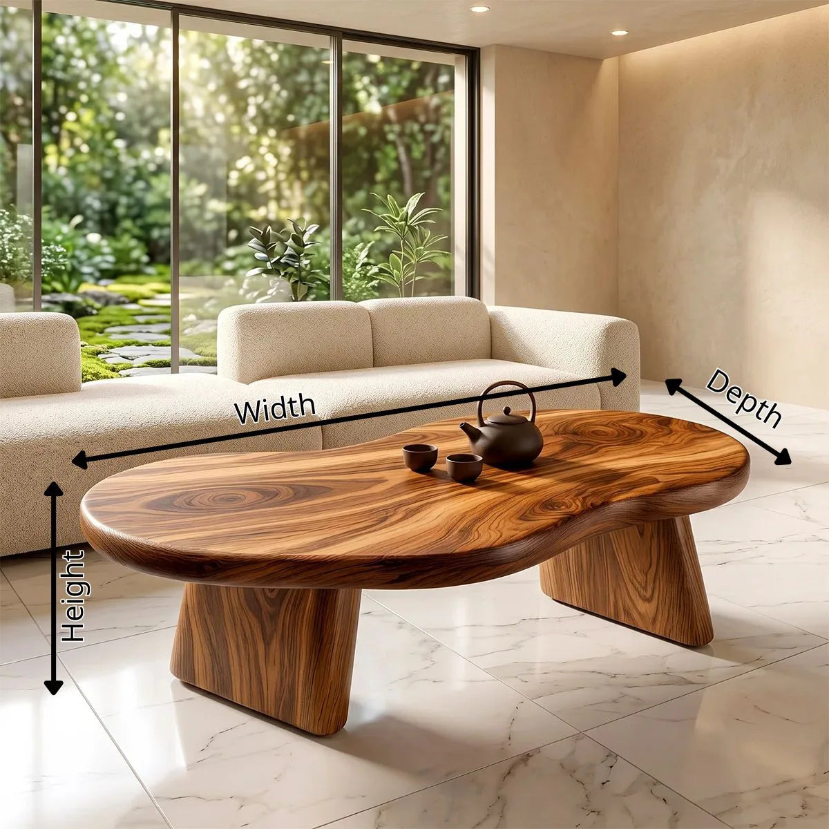 Organic Pebble Coffee Table | Sculptural Freeform Coffee Table for Modern Living Room TH003-1486