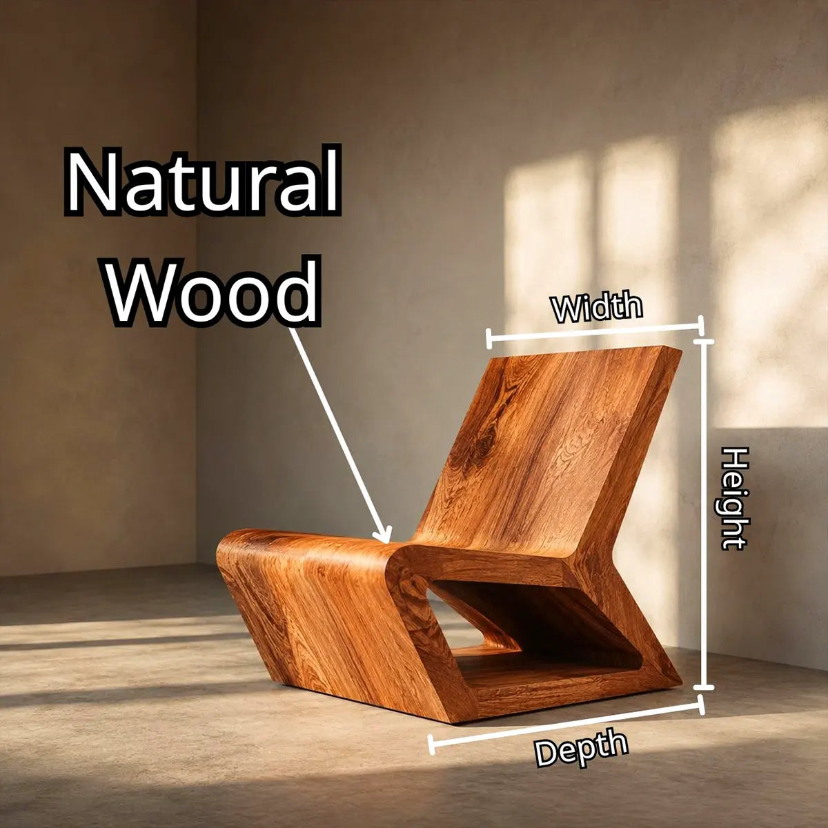 Sculptural Armless Lounge Chair | Modern Curved Accent Chair for Living Room & Reading Space