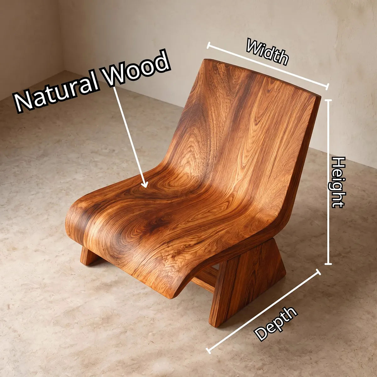 Sculptural Curved Lounge Chair | Modern Minimalist Low Profile Accent Chair