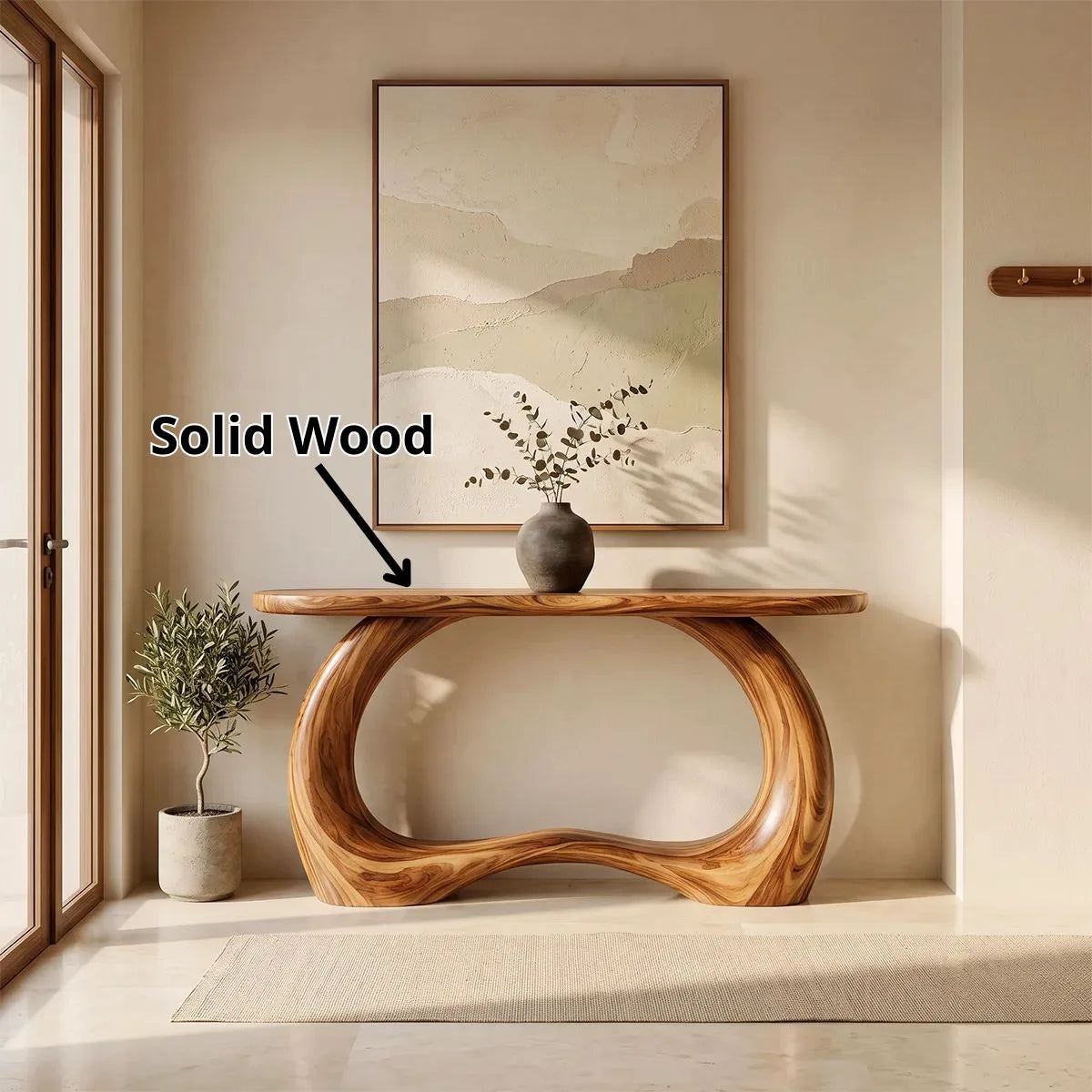 Organic Loop Console Table | Modern Sculptural Console Table with Open Arch Base TH003-6800