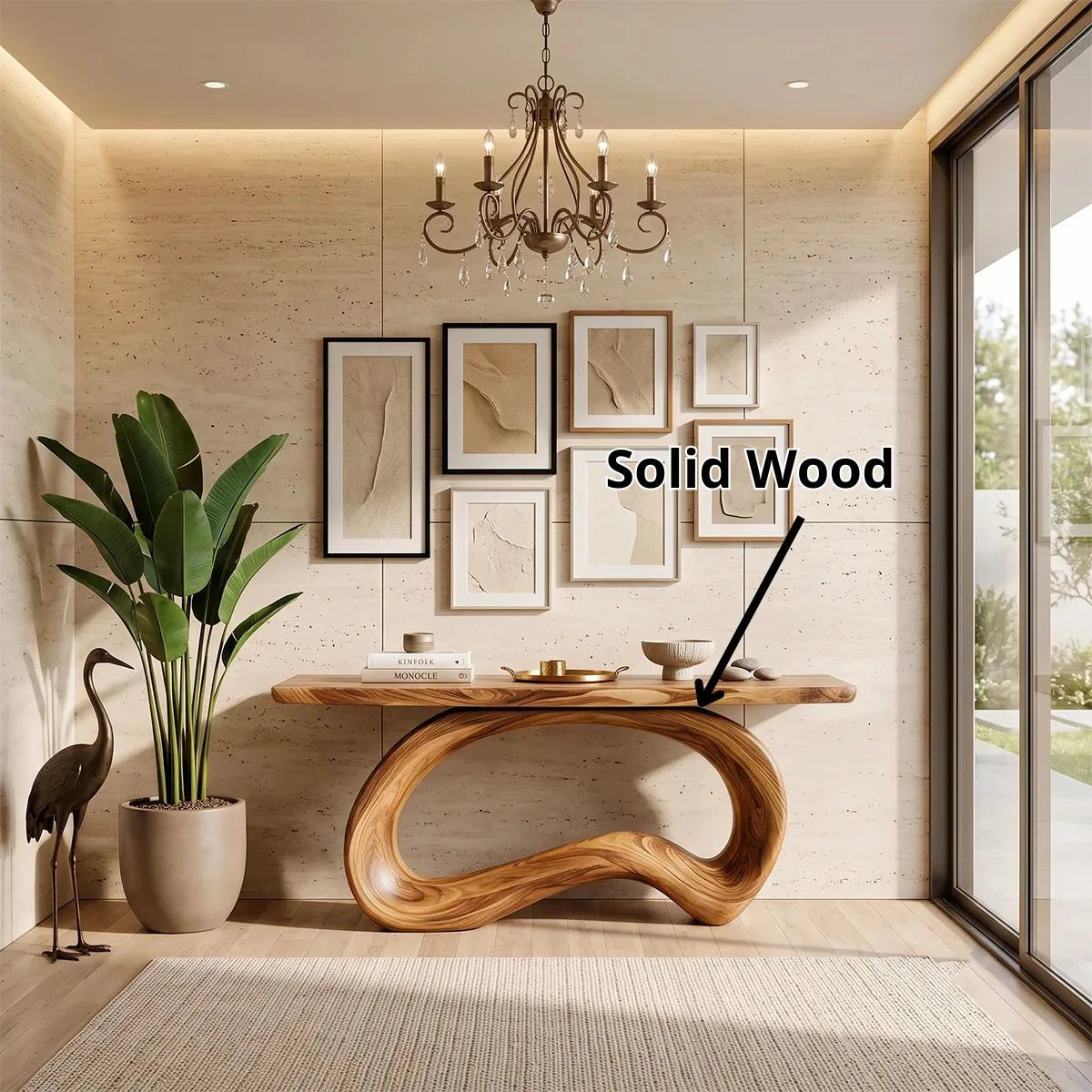 Organic Loop Console Table | Modern Sculptural Console Table with Continuous Curved Base TH003-9415