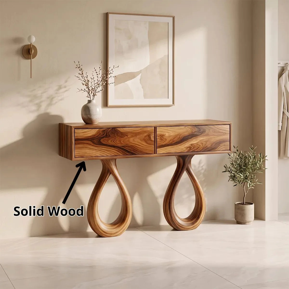 Modern Console Table with Drawers | Sculptural Entryway Console Table for Contemporary Homes TH003-6657