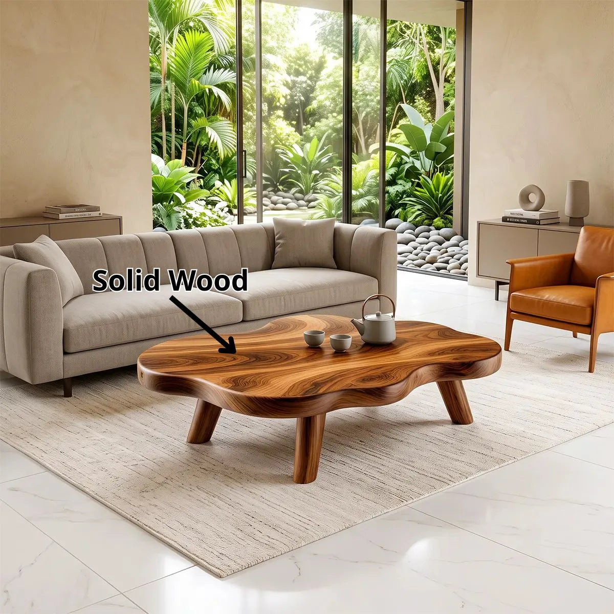 Organic Cloud Coffee Table | Modern Freeform Coffee Table for Minimalist Living Room TH003-9084