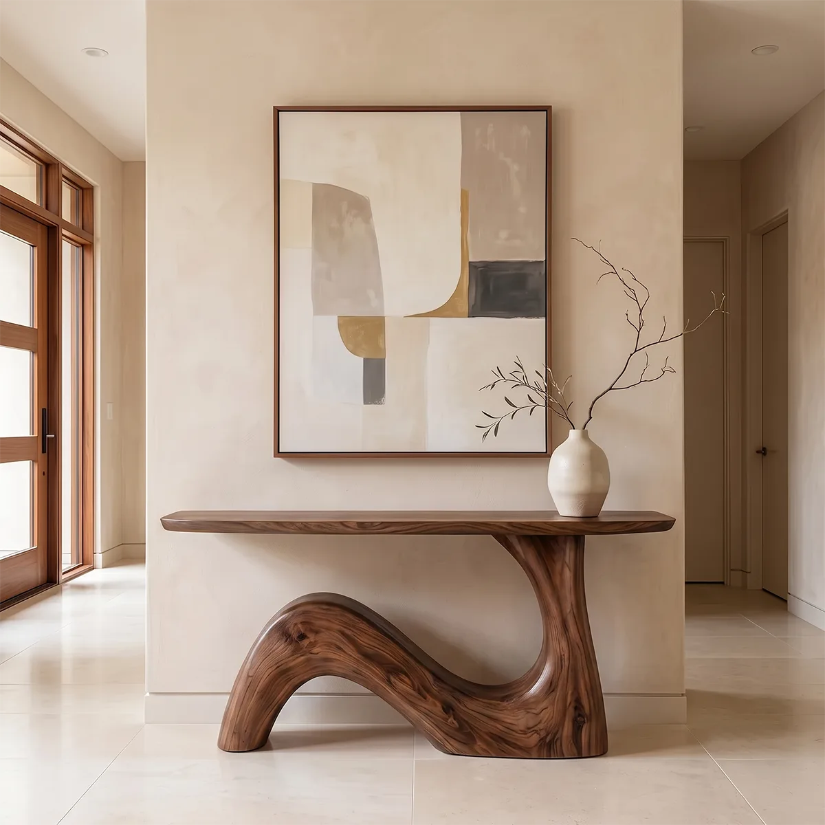 Organic Wave Console Table | Sculptural Entryway Console Table for Modern Hallway & Living Room TH003-5159