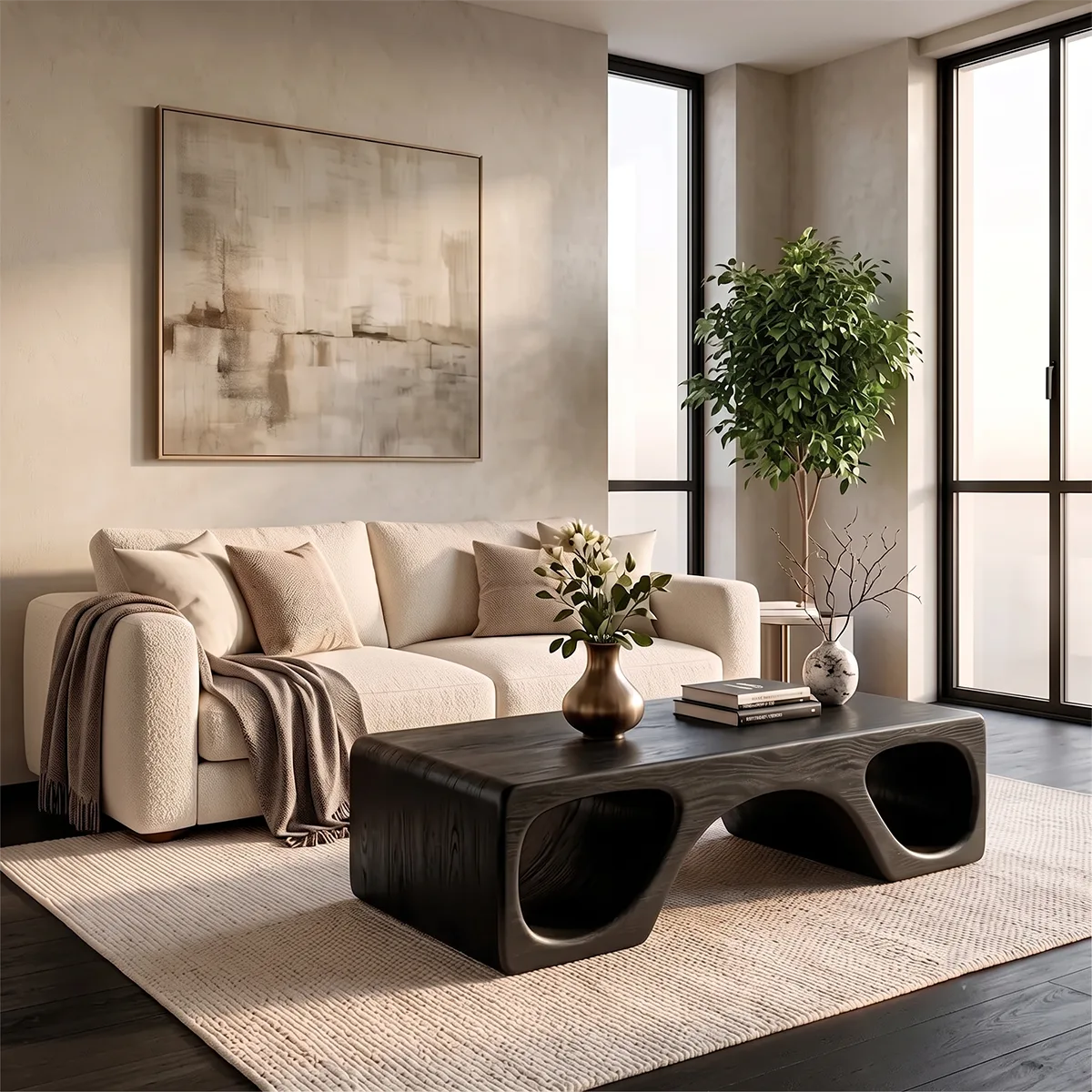 Sculptural Arch Coffee Table | Modern Organic Statement Center Table