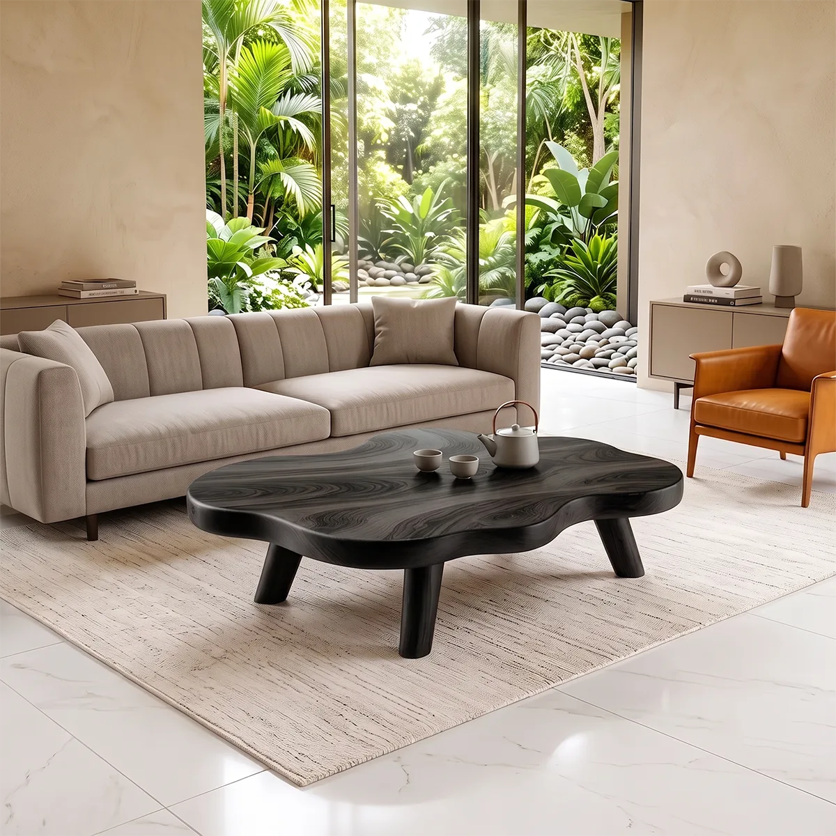 Organic Cloud Coffee Table | Modern Freeform Coffee Table for Minimalist Living Room TH003-9084