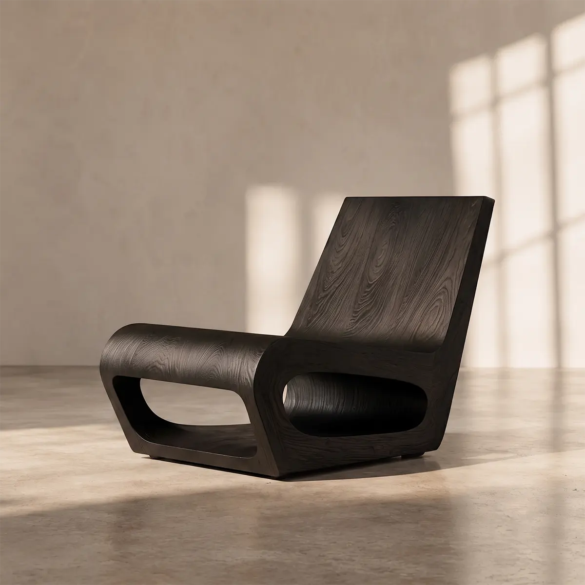 Modern Sculptural Lounge Chair | Curved Armless Accent Chair for Living Room & Reading Corner