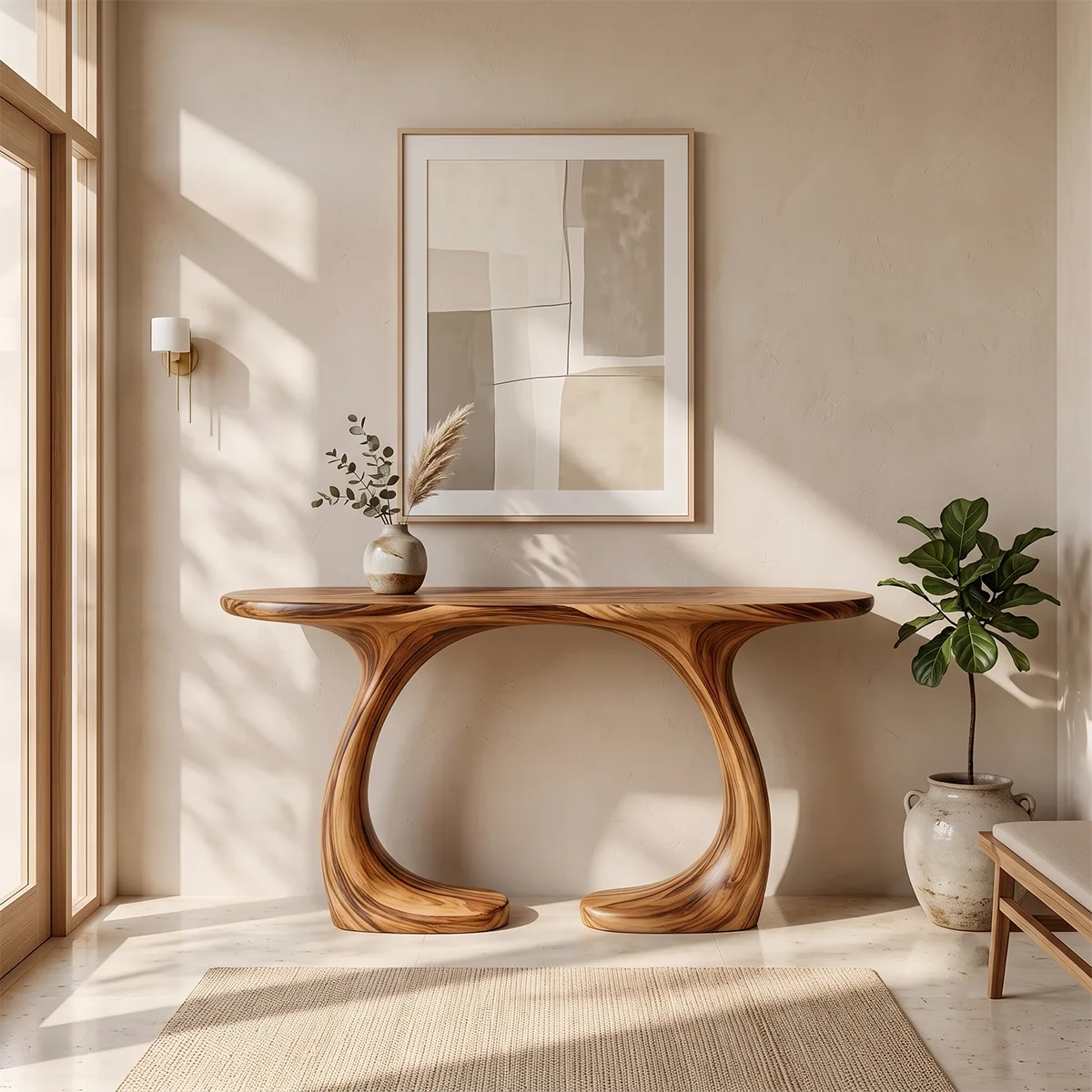 Modern Organic Console Table | Sculptural Entryway Console Table for Contemporary Interiors TH003-9438