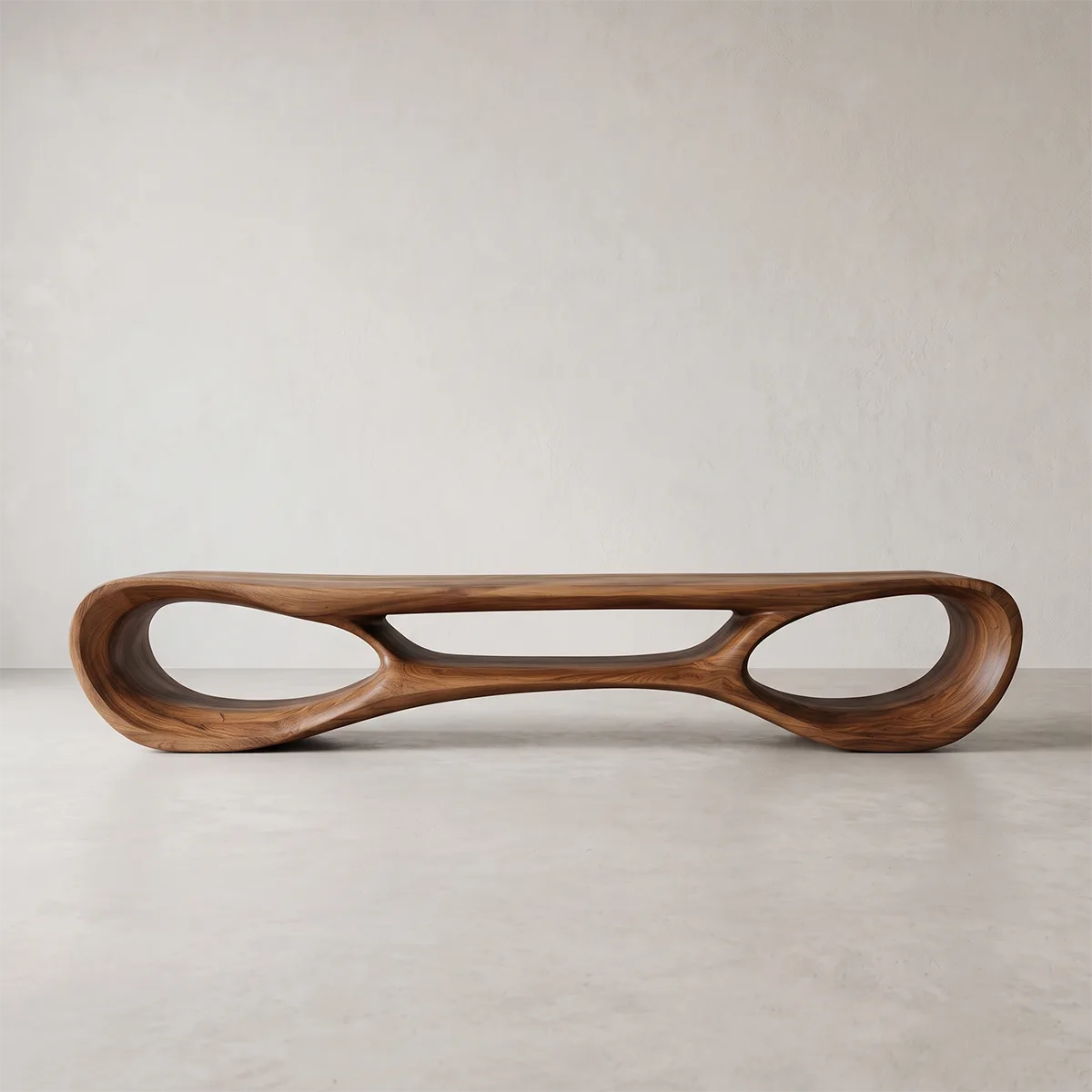 Organic Modern Sculptural TV Stand with Open Storage | Designer Media Console TT006-2PFI5LK