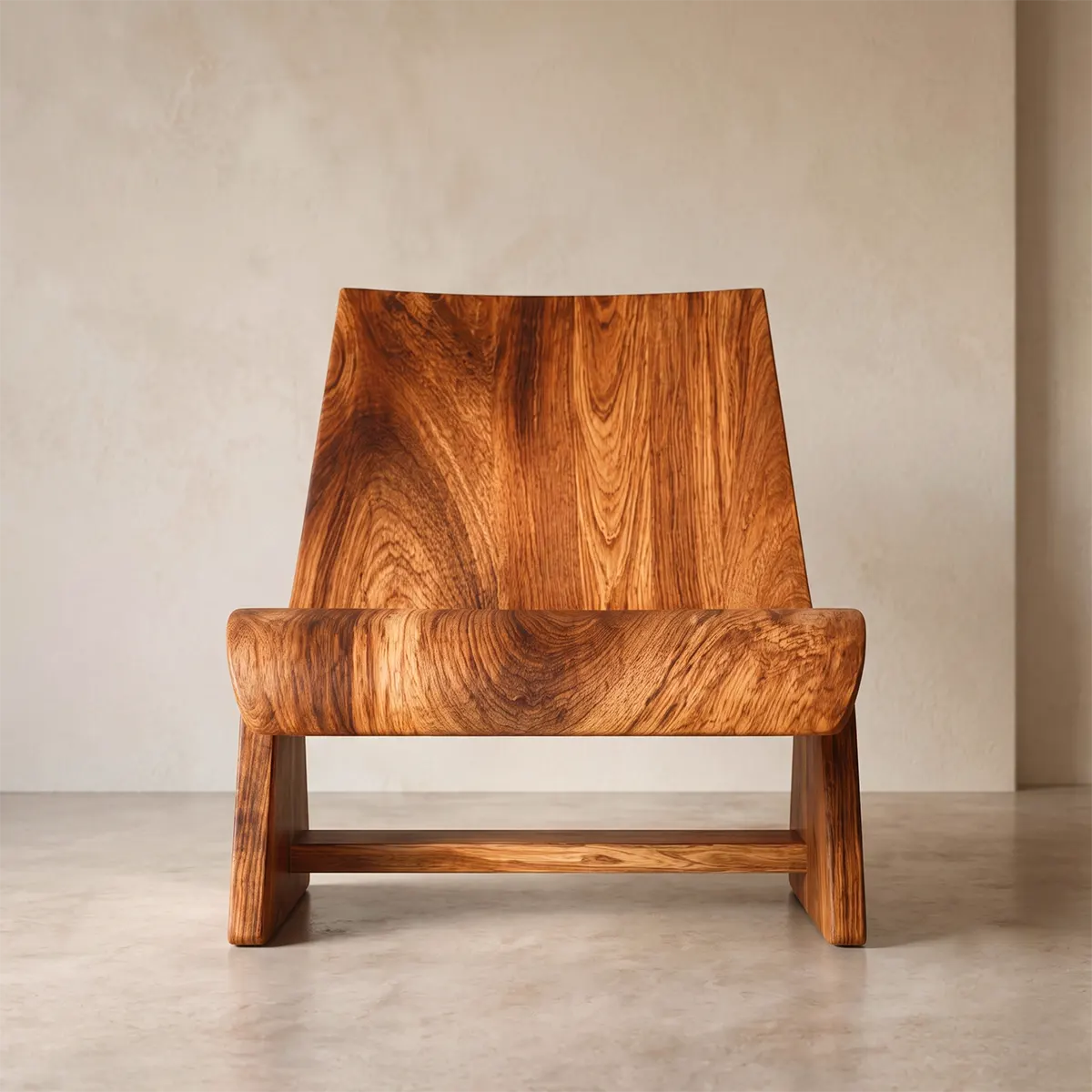 Sculptural Curved Lounge Chair | Modern Minimalist Low Profile Accent Chair