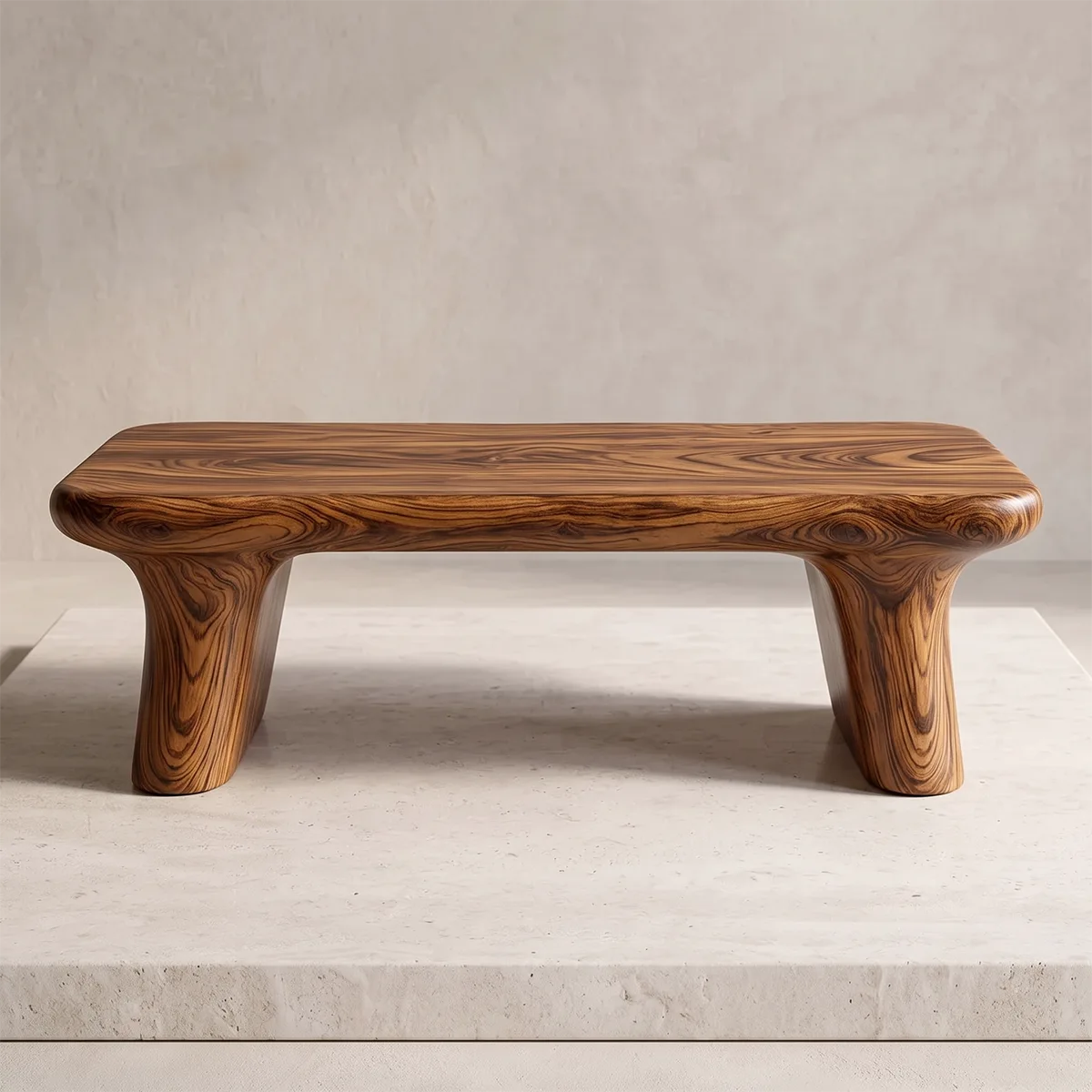 Modern Organic Coffee Table | Minimalist Sculptural Center Table for Contemporary Living Room TH003-9709