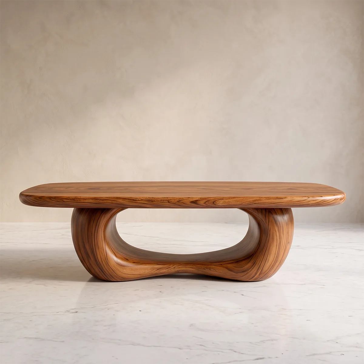 Modern Organic Coffee Table | Sculptural Rectangle Cocktail Table TH003-6677