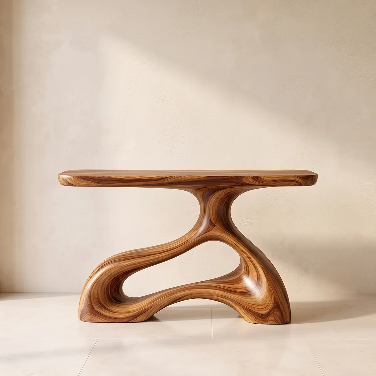 Organic Sculptural Console Table | Abstract Wave Console Table for Modern Entryway & Hallway TH003-3763