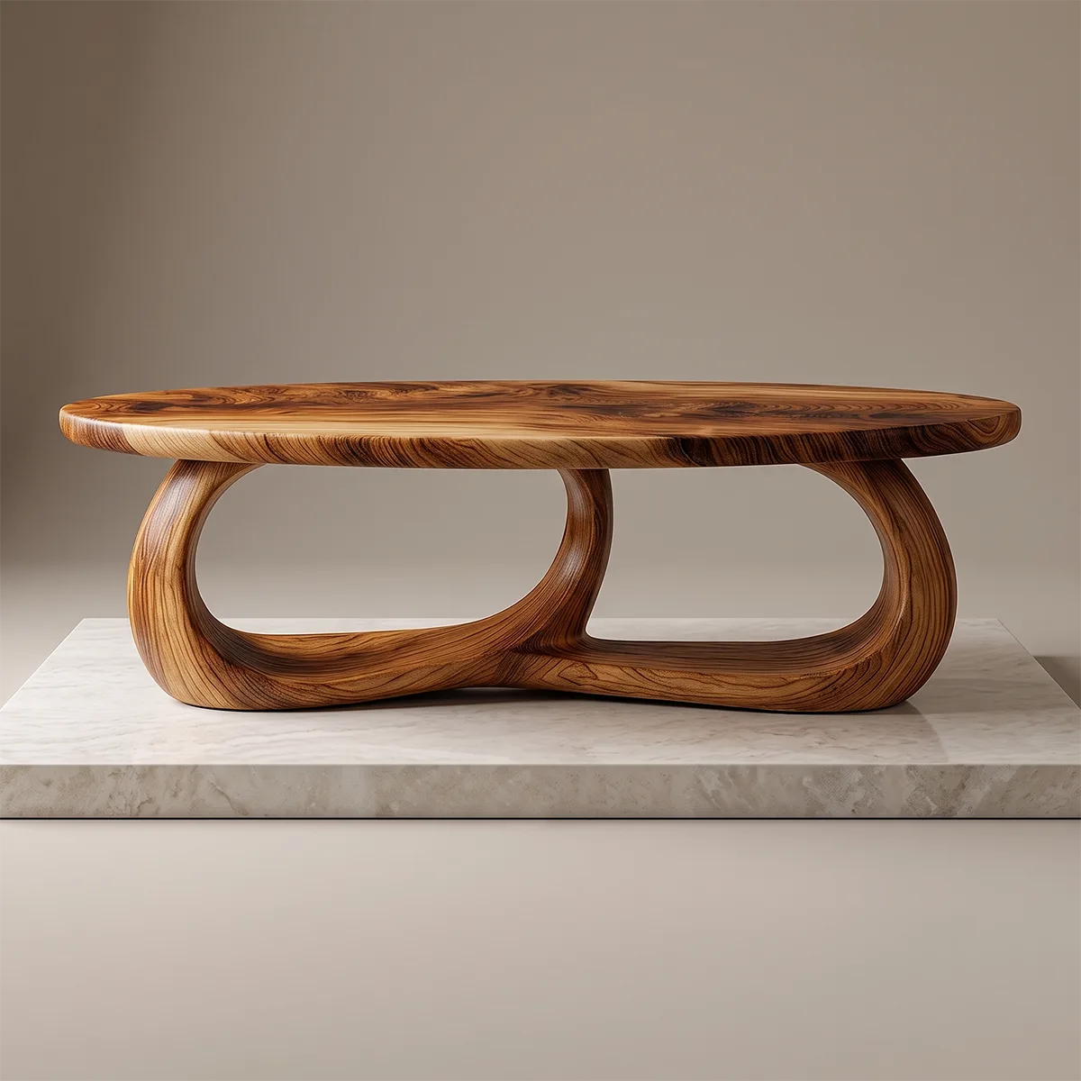 Modern Oval Coffee Table | Sculptural Organic Center Table for Living Room TH003-5584