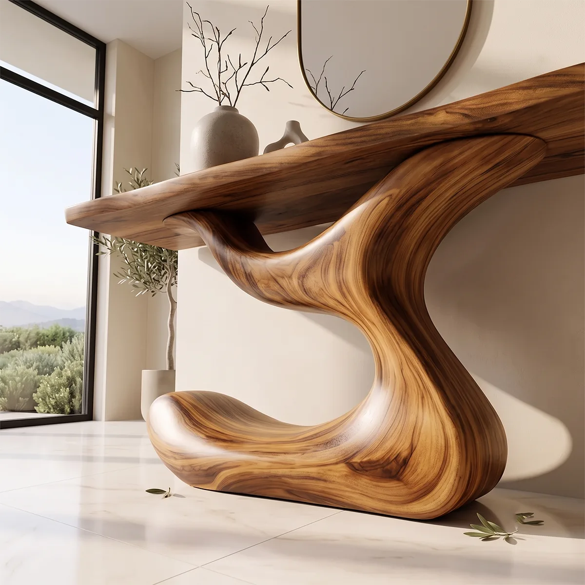 Modern Sculptural Console Table | Organic Entryway Console Table for Contemporary Living Spaces TH003-2542