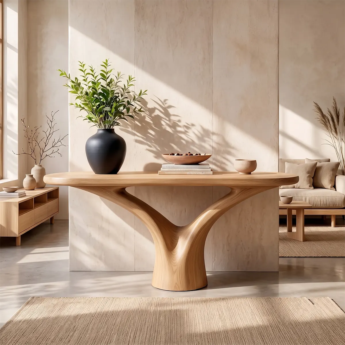 Modern Organic Console Table | Sculptural Entryway Console Table for Contemporary Home Decor TT006-7960