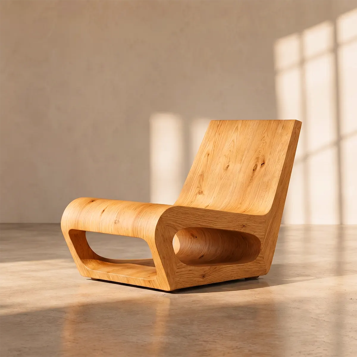 Modern Sculptural Lounge Chair | Curved Armless Accent Chair for Living Room & Reading Corner