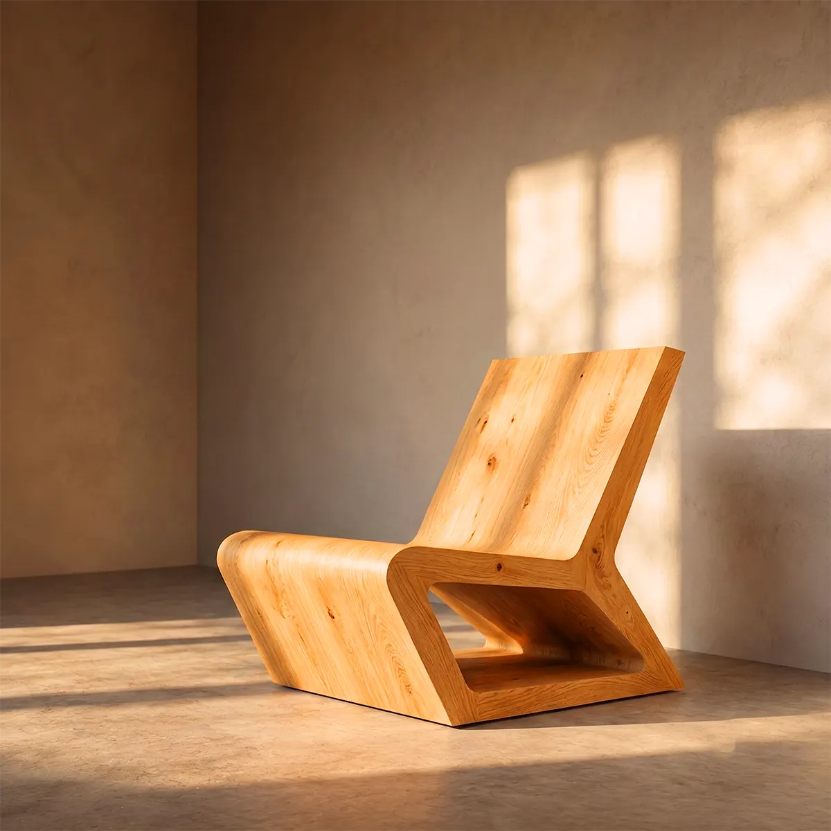 Sculptural Armless Lounge Chair | Modern Curved Accent Chair for Living Room & Reading Space