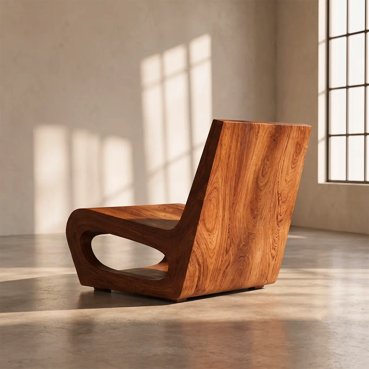 Modern Sculptural Lounge Chair | Curved Armless Accent Chair for Living Room & Reading Corner