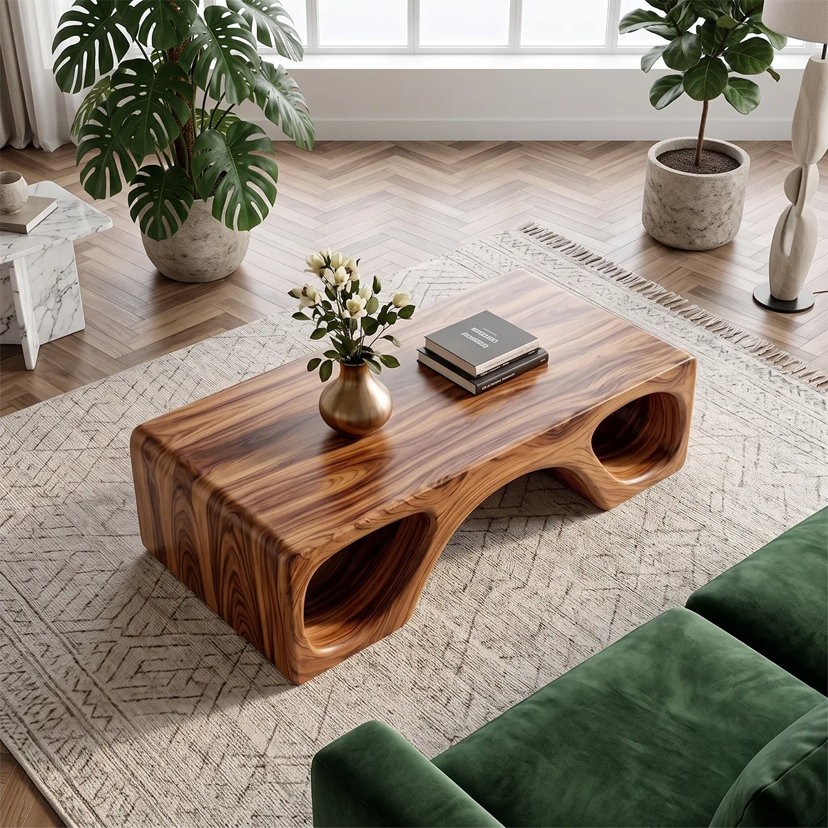 Sculptural Arch Coffee Table | Modern Organic Statement Center Table