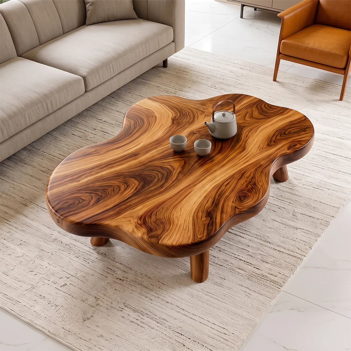 Organic Cloud Coffee Table | Modern Freeform Coffee Table for Minimalist Living Room TH003-9084