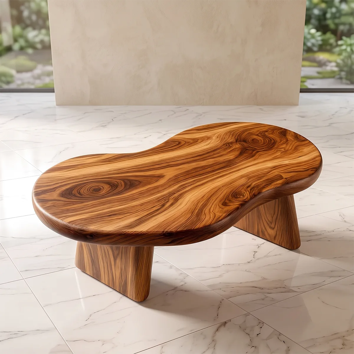 Organic Pebble Coffee Table | Sculptural Freeform Coffee Table for Modern Living Room TH003-1486