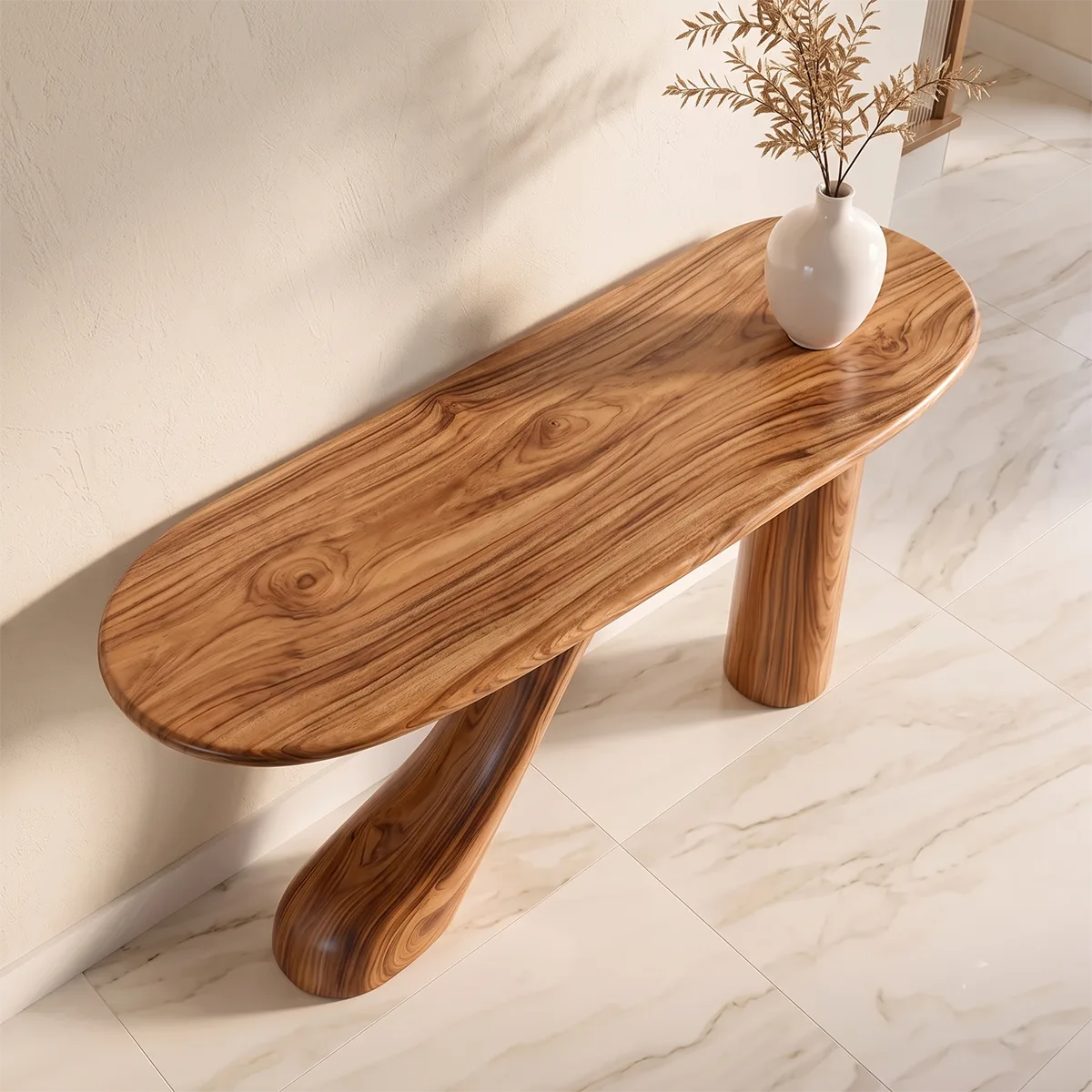 Organic Sculptural Console Table | Modern Entryway Table with Curved Architectural Base TH003-6225