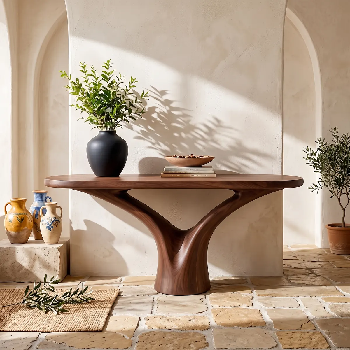 Modern Organic Console Table | Sculptural Entryway Console Table for Contemporary Home Decor TT006-7960