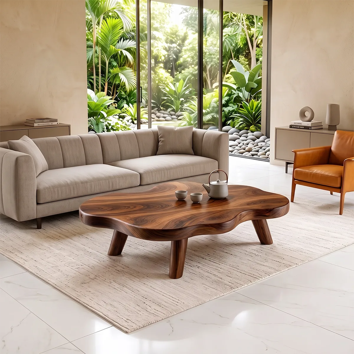 Organic Cloud Coffee Table | Modern Freeform Coffee Table for Minimalist Living Room TH003-9084