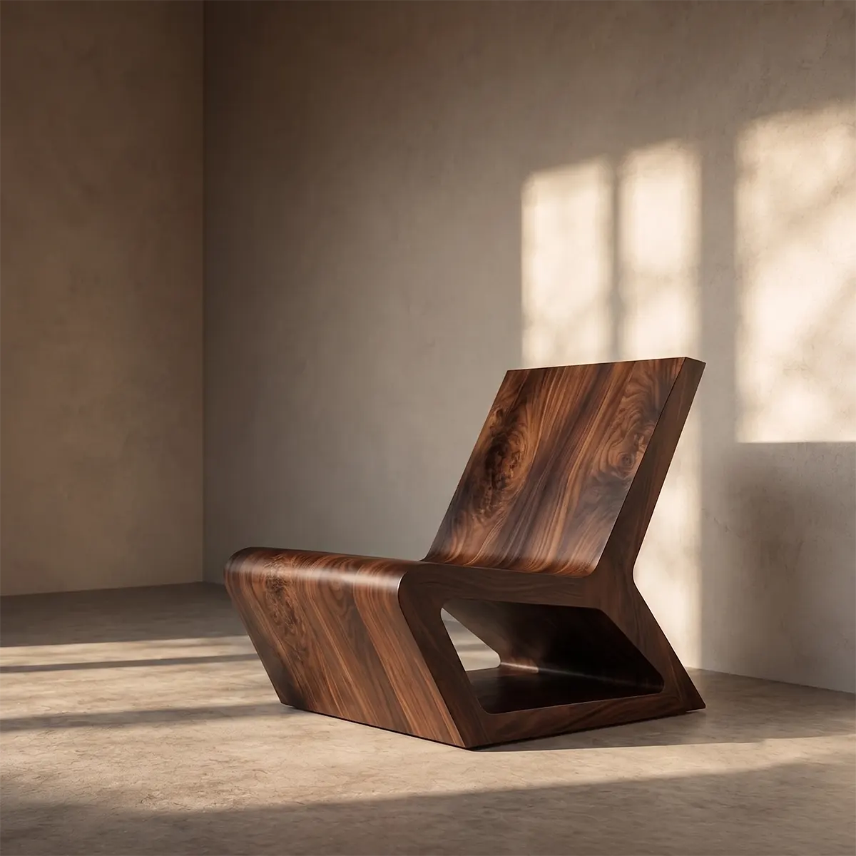 Sculptural Armless Lounge Chair | Modern Curved Accent Chair for Living Room & Reading Space