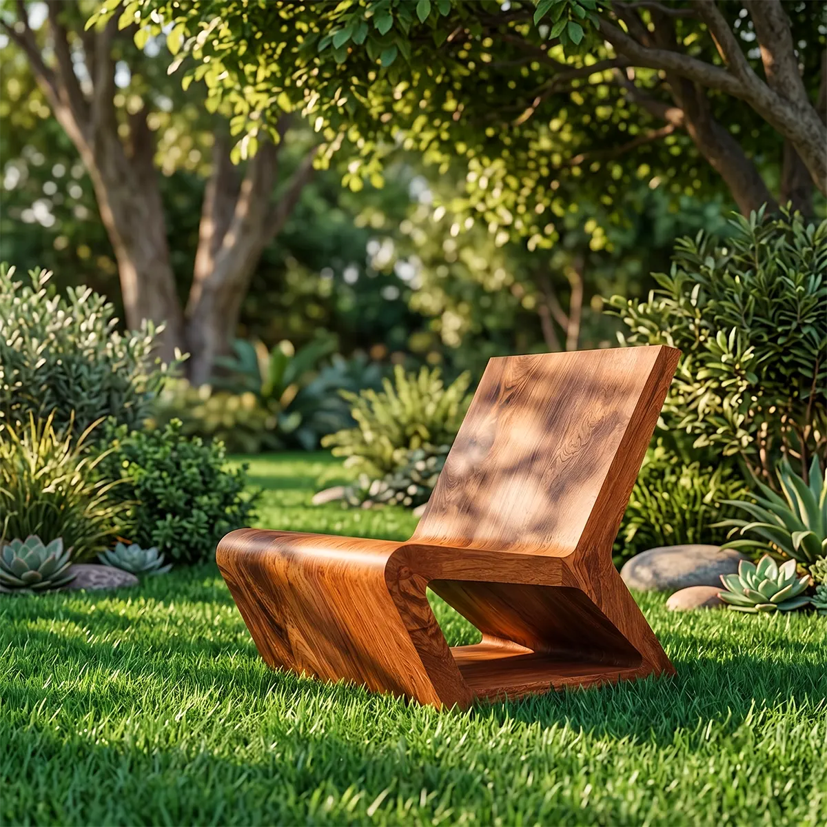 Sculptural Armless Lounge Chair | Modern Curved Accent Chair for Living Room & Reading Space