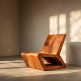Sculptural Armless Lounge Chair | Modern Curved Accent Chair for Living Room & Reading Space