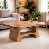 Solid Wood Coffee Table with Open Shelf | Modern Handmade Living Room Furniture TT006-3190
