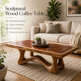 Solid Wood Coffee Table | Handmade Live Edge Coffee Table for Modern Living Room TT006-6482