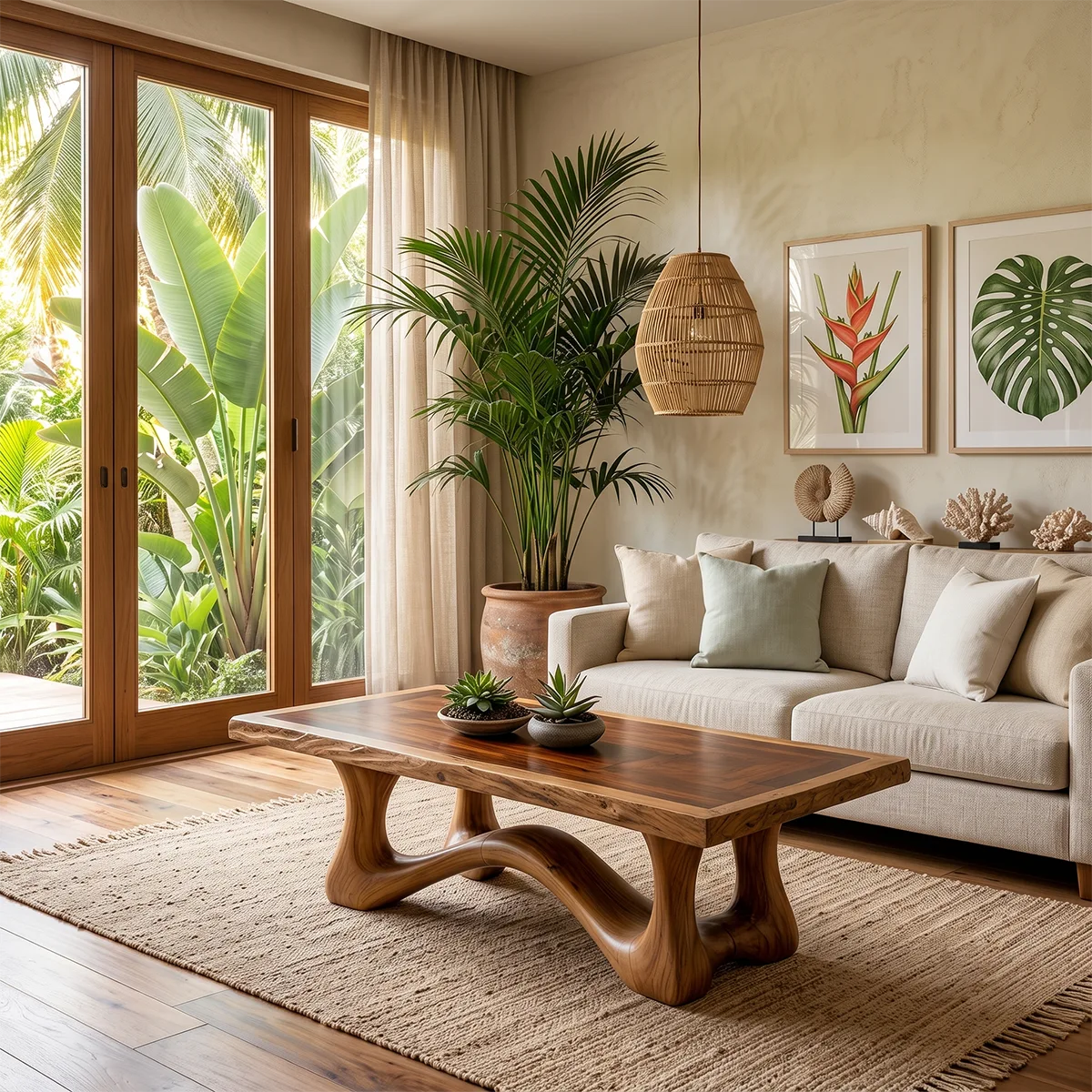 Solid Wood Coffee Table | Handmade Live Edge Coffee Table for Modern Living Room TT006-6482