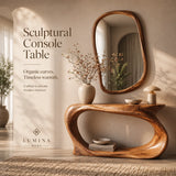Organic Sculptural Console Table with Open Shelf for Modern Entryway & Hallway TT006-7521