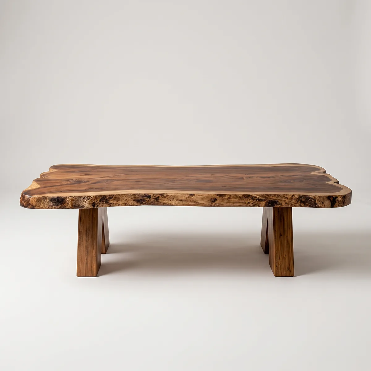 Live Edge Solid Wood Coffee Table | Handcrafted Natural Wood Center Table TT006-6055