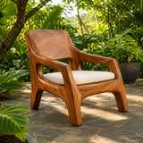 Sculptural Curved Lounge Chair | Modern Organic Accent Chair with Open Arms
