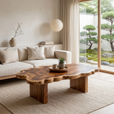 Live Edge Solid Wood Coffee Table | Organic Natural Slab Coffee Table for Modern Living Room TT006-2090
