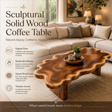 Live Edge Solid Wood Coffee Table | Organic Natural Slab Coffee Table for Modern Living Room TT006-2090