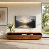 Organic Modern TV Stand with Open Shelf & 3 Drawers | Modern Media Console TT006-5REB7GU