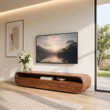 Organic Modern TV Stand with Open Shelf & 3 Drawers | Modern Media Console TT006-5REB7GU