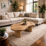Organic Freeform Live Edge Solid Wood Coffee Table | Handcrafted Natural Slab Center Table TT006-5288