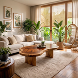 Organic Freeform Live Edge Solid Wood Coffee Table | Handcrafted Natural Slab Center Table TT006-5288