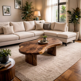 Organic Freeform Live Edge Solid Wood Coffee Table | Handcrafted Natural Slab Center Table TT006-5288